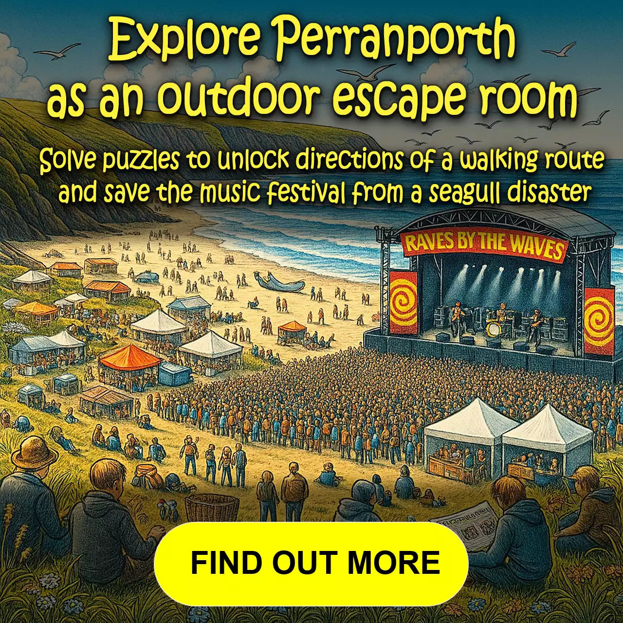 Explore Perranporth as an outdoor escape room.  Find out more...